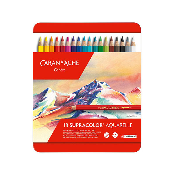画材の専門店 ] カランダッシュ 水溶性色鉛筆 スプラカラーソフト 18色