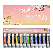 不透明水彩絵具〈ガッシュ〉 日本色 彩 15ml 春 12色セット G751