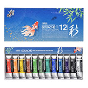 不透明水彩絵具〈ガッシュ〉 日本色 彩 15ml 夏 12色セット G752