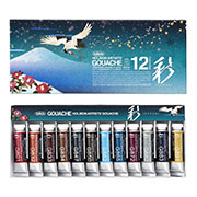 不透明水彩絵具〈ガッシュ〉 日本色 彩 15ml 冬 12色セット G754