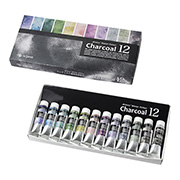 クサカベ チャコールカラー 12色セット 透明水彩絵具